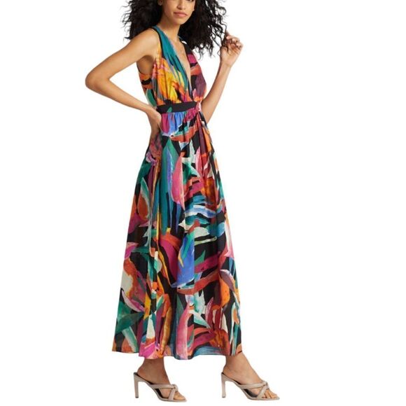 GABRIELLE UNION Halter Printed Maxi Dress in the Size Large - Picture 3 of 10